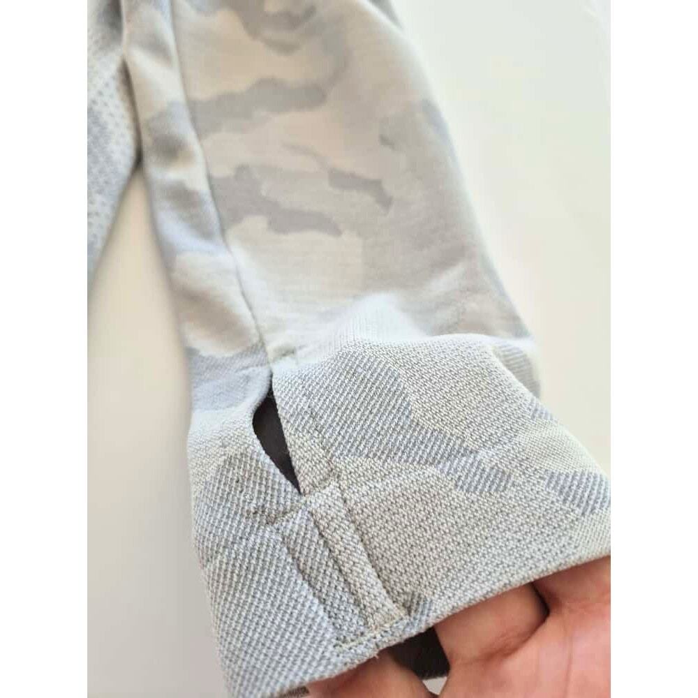All In Motion Womens Sz Med Light Gray Camo 1/4 Zip Pullover Hobo Sleeve Active - Picture 4 of 7